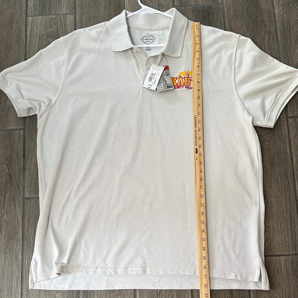 St. John's Bay Cream Polo Shirt with embroidered logo. Men’s size XXL